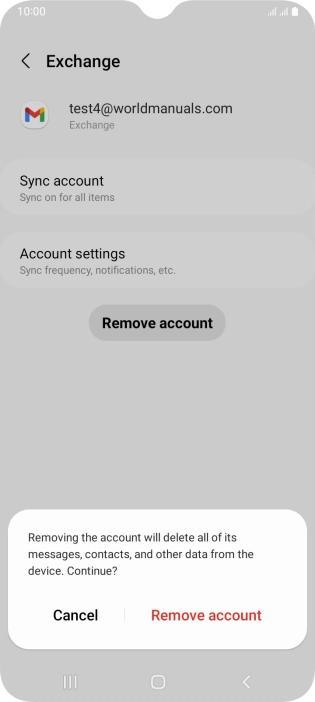 Press Remove account. Press Remove account.