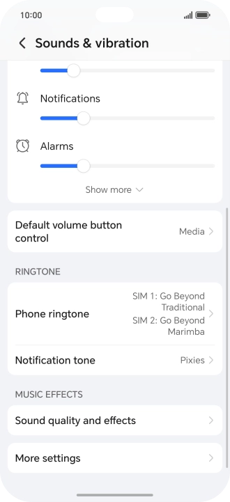 Press Phone ringtone. Press Phone ringtone.