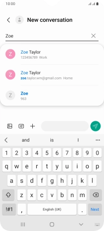 Press the required contact. Press the required contact.
