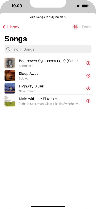 Go to the required category and press the required audio file.
