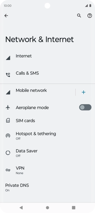 Press Mobile network.