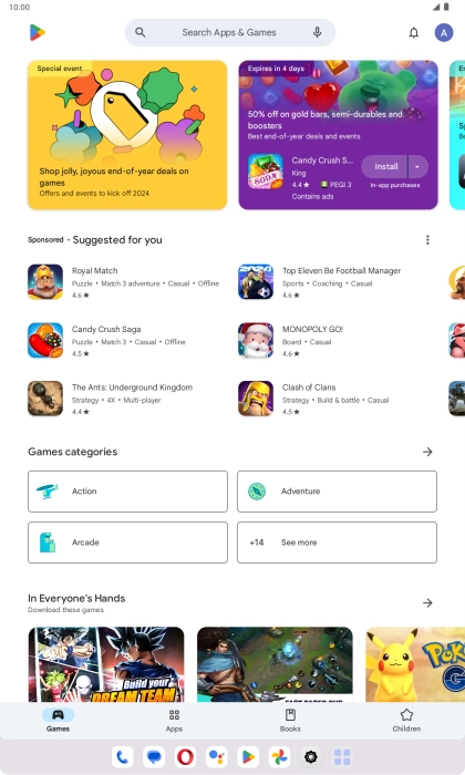 Press the profile icon.