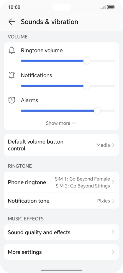 Press Phone ringtone. Press Phone ringtone.