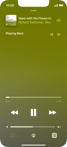 Press the shuffle icon to turn the function on or off. Press the shuffle icon to turn the function on or off.
