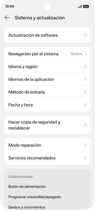 Pulsa Hacer copia de seguridad y restablecer.