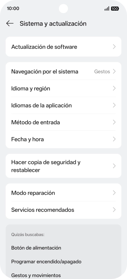 Pulsa Hacer copia de seguridad y restablecer.