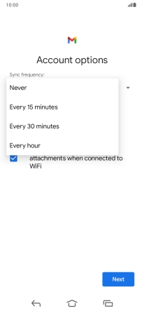 Press the required setting.