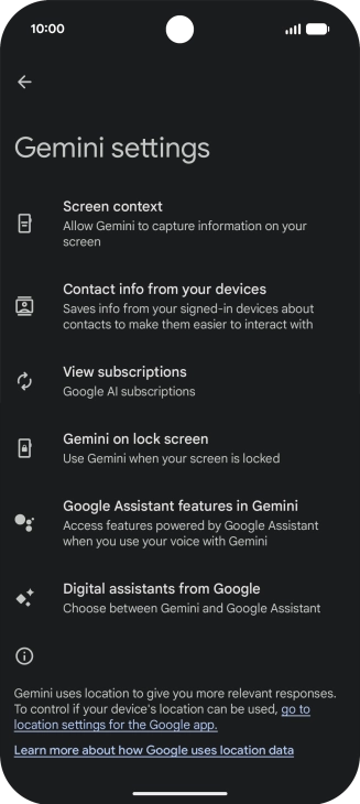 Press Digital assistants from Google. Press Digital assistants from Google.