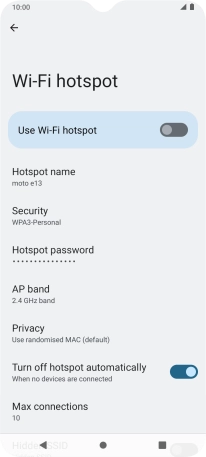 Press Hotspot password. Press Hotspot password.