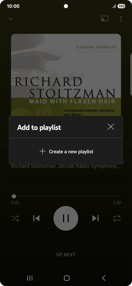 Press Create a new playlist. Press Create a new playlist.