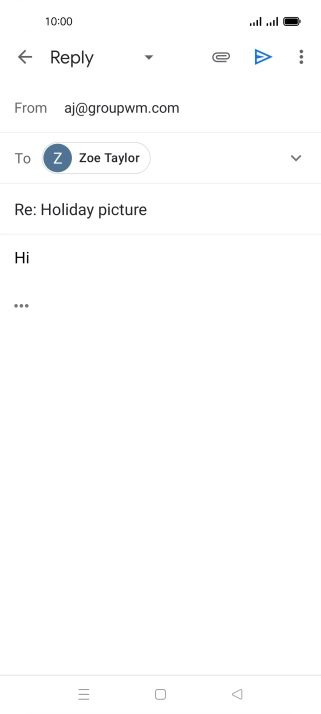 Press the send icon. Press the send icon.