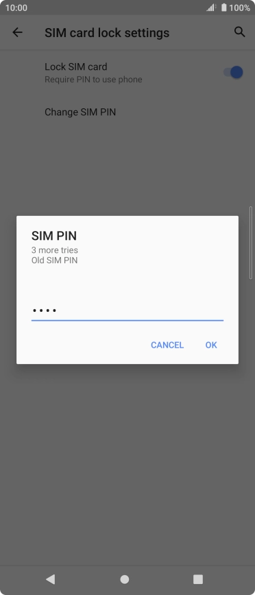 Key in your current PIN and press OK. Key in your current PIN and press OK.