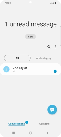 Press the new message icon. Press the new message icon.