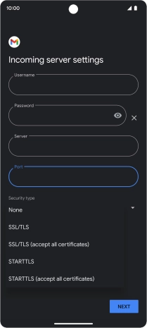 Press SSL/TLS. Press SSL/TLS.