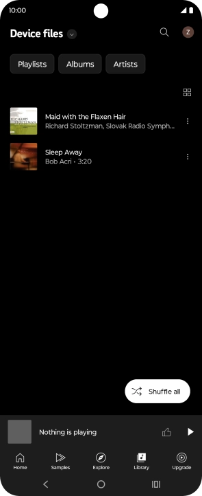 Press the required audio file. Press the required audio file.