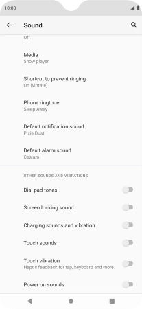 Press Default notification sound. Press Default notification sound.