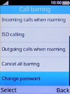Select Cancel all barring.