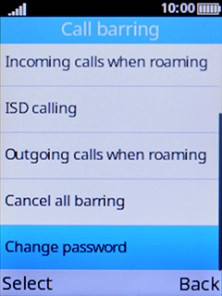 Select Cancel all barring.