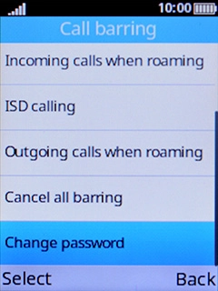 Select Cancel all barring.