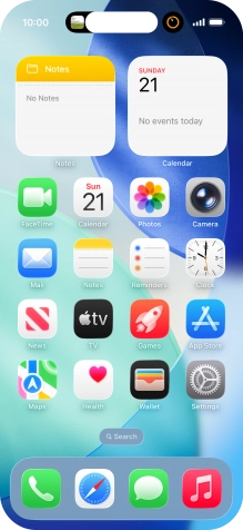 If you have a running application in Dynamic Island, it's displayed at the top of the screen. If you have a running application in Dynamic Island, it's displayed at the top of the screen.