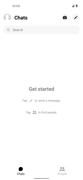 Press the new message icon. Press the new message icon.