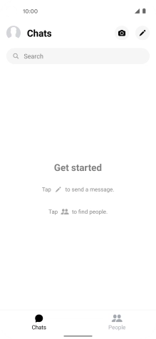 Press the new message icon. Press the new message icon.