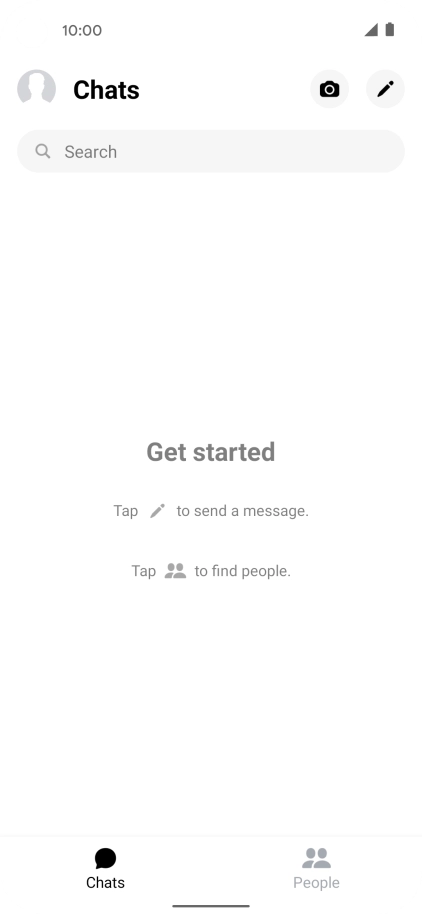 Press the new message icon. Press the new message icon.