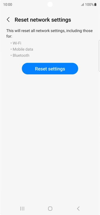 Press Reset settings. Press Reset settings.