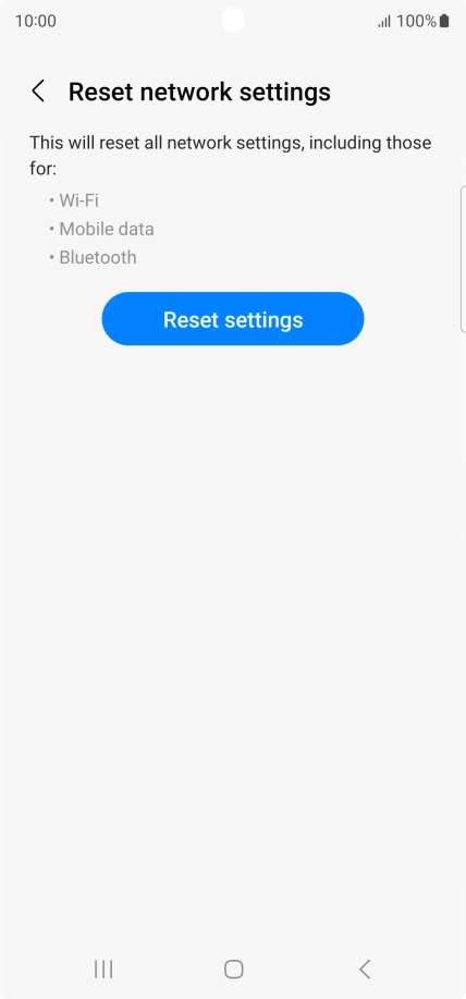 Press Reset settings. Press Reset settings.