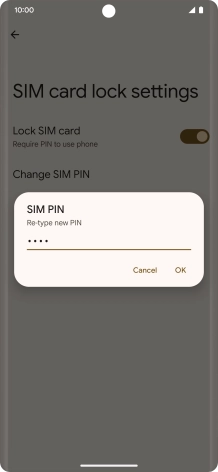 Key in the new PIN again and press OK. Key in the new PIN again and press OK.