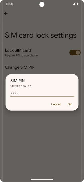 Key in the new PIN again and press OK. Key in the new PIN again and press OK.