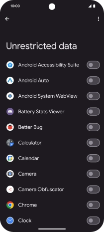 Press the indicators next to the required apps to turn the function on or off. Press the indicators next to the required apps to turn the function on or off.