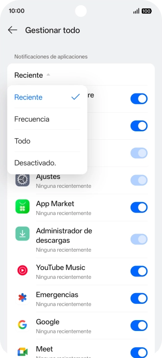 Pulsa el ajuste deseado. Pulsa el ajuste deseado.