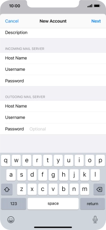 Press Password and key in the password for your email account.