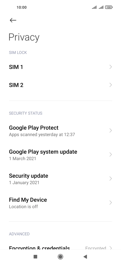 Press the required SIM.
