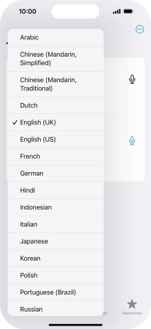 Press the required source language. Press the required source language.