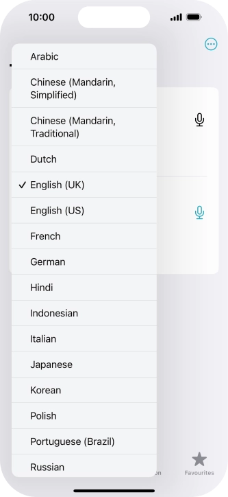 Press the required source language. Press the required source language.