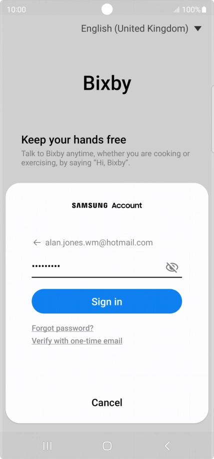 Press Sign in.