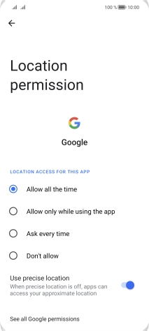 Press the required setting. Press the required setting.