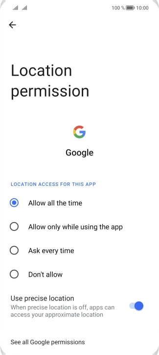 Press the required setting. Press the required setting.
