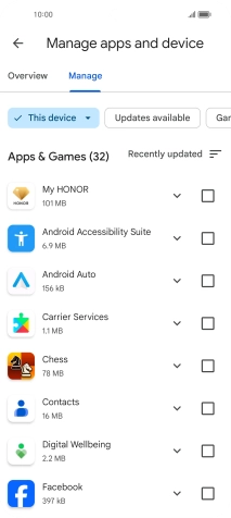 Press the required app.