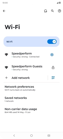 Press the settings icon next to the Wi-Fi network you're connected to. Press the settings icon next to the Wi-Fi network you're connected to.