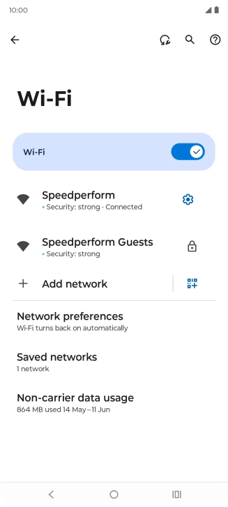Press the settings icon next to the Wi-Fi network you're connected to. Press the settings icon next to the Wi-Fi network you're connected to.