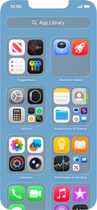Press the required app. Press the required app.