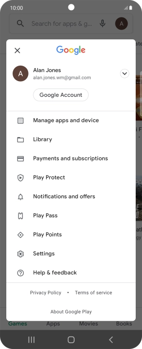 Press Manage apps and device. Press Manage apps and device.