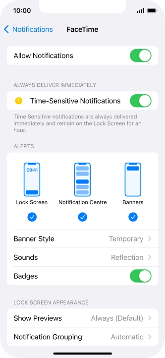 Press the indicator next to 