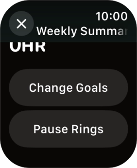 Follow the instructions on the screen to see an activity summary for the current week or to adjust the daily activity goal.