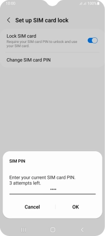 Key in your current PIN and press OK. Key in your current PIN and press OK.