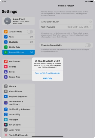 If Wi-Fi is turned off, press Turn on Wi-Fi and Bluetooth.