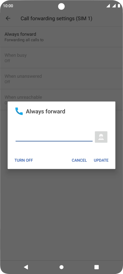 Press TURN OFF.
